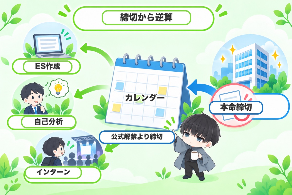 まとめ:解禁日ではなく「本命企業の締切」でカレンダーを組む