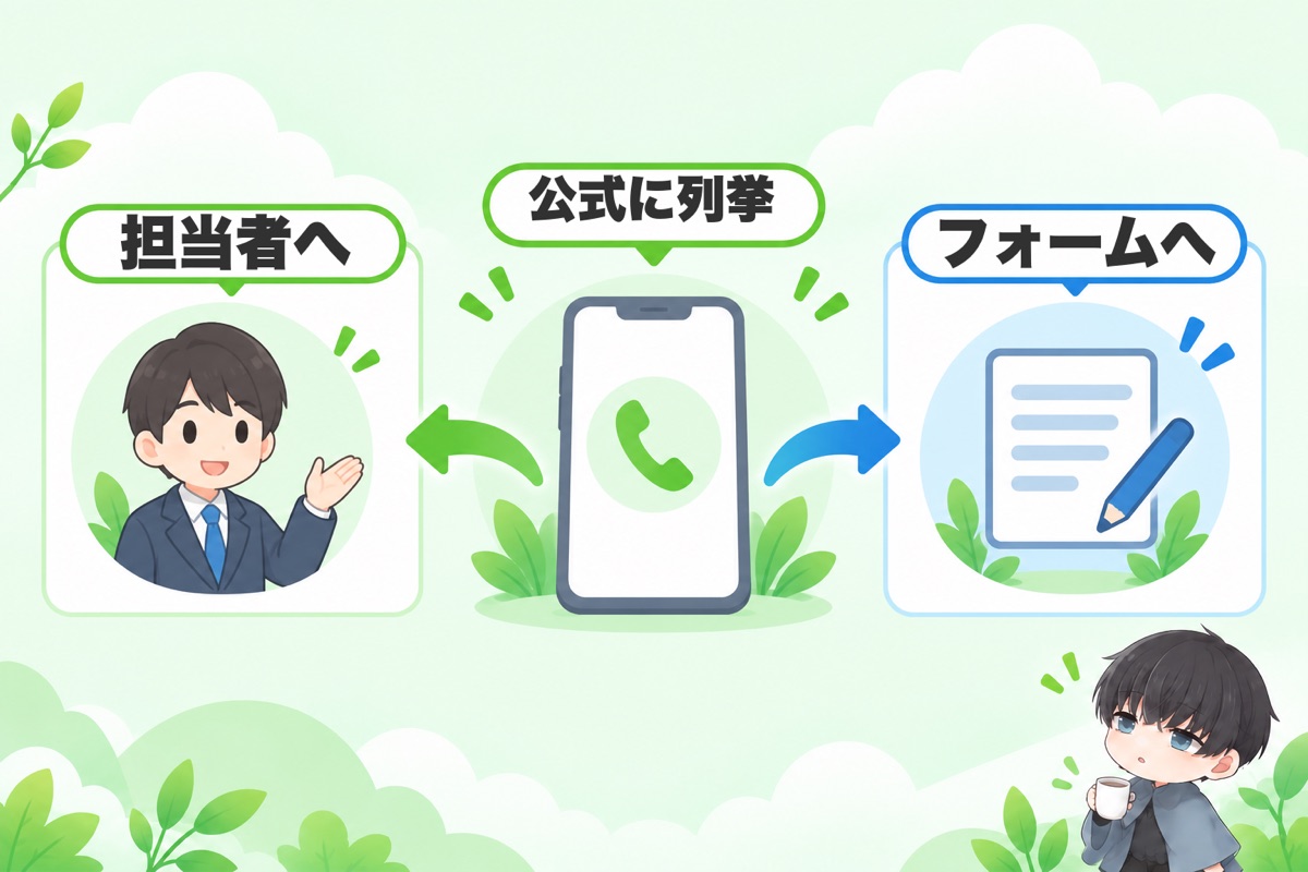 結論：電話の目的は公式に列挙されている。止めたいなら担当者か問い合わせフォームに伝える
