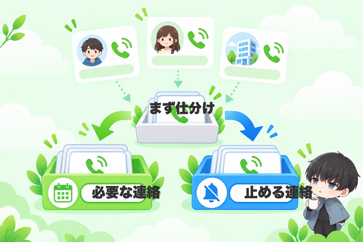 まとめ：何の電話かを分けて、要らない連絡だけ止める