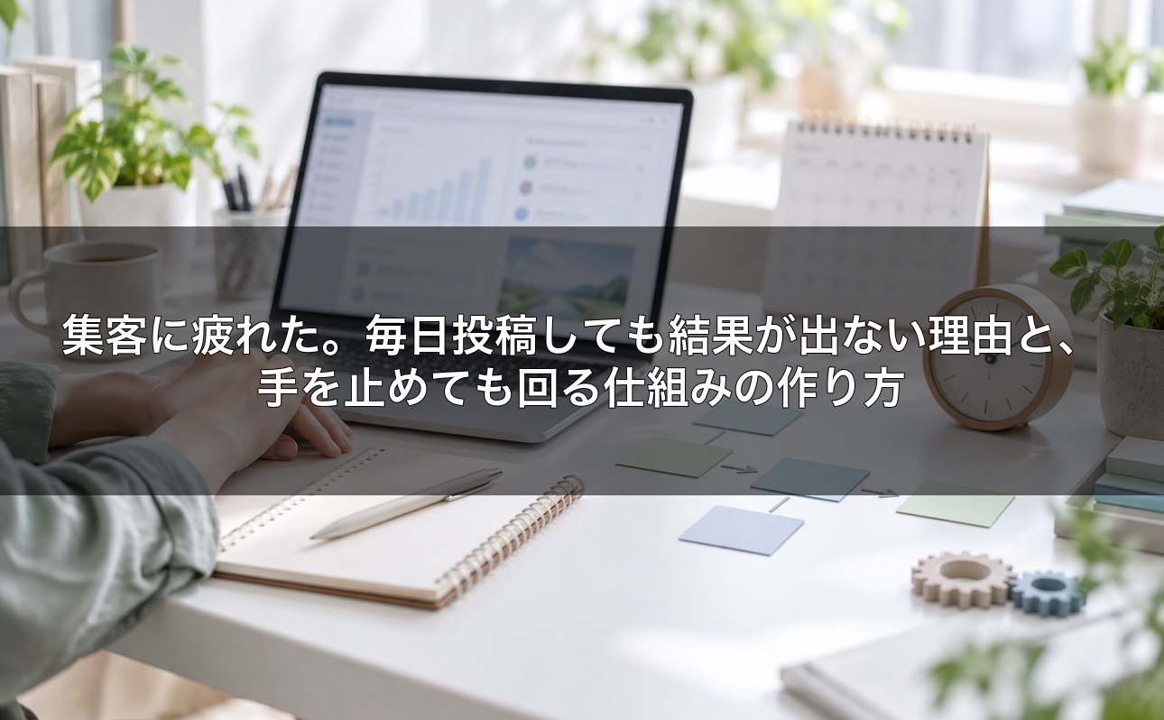 集客に疲れた。毎日投稿しても結果が出ない理由と、手を止めても回る仕組みの作り方