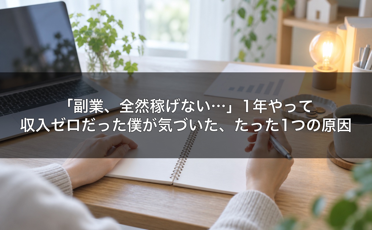 「副業、全然稼げない…」1年やって収入ゼロだった僕が気づいた、たった1つの原因