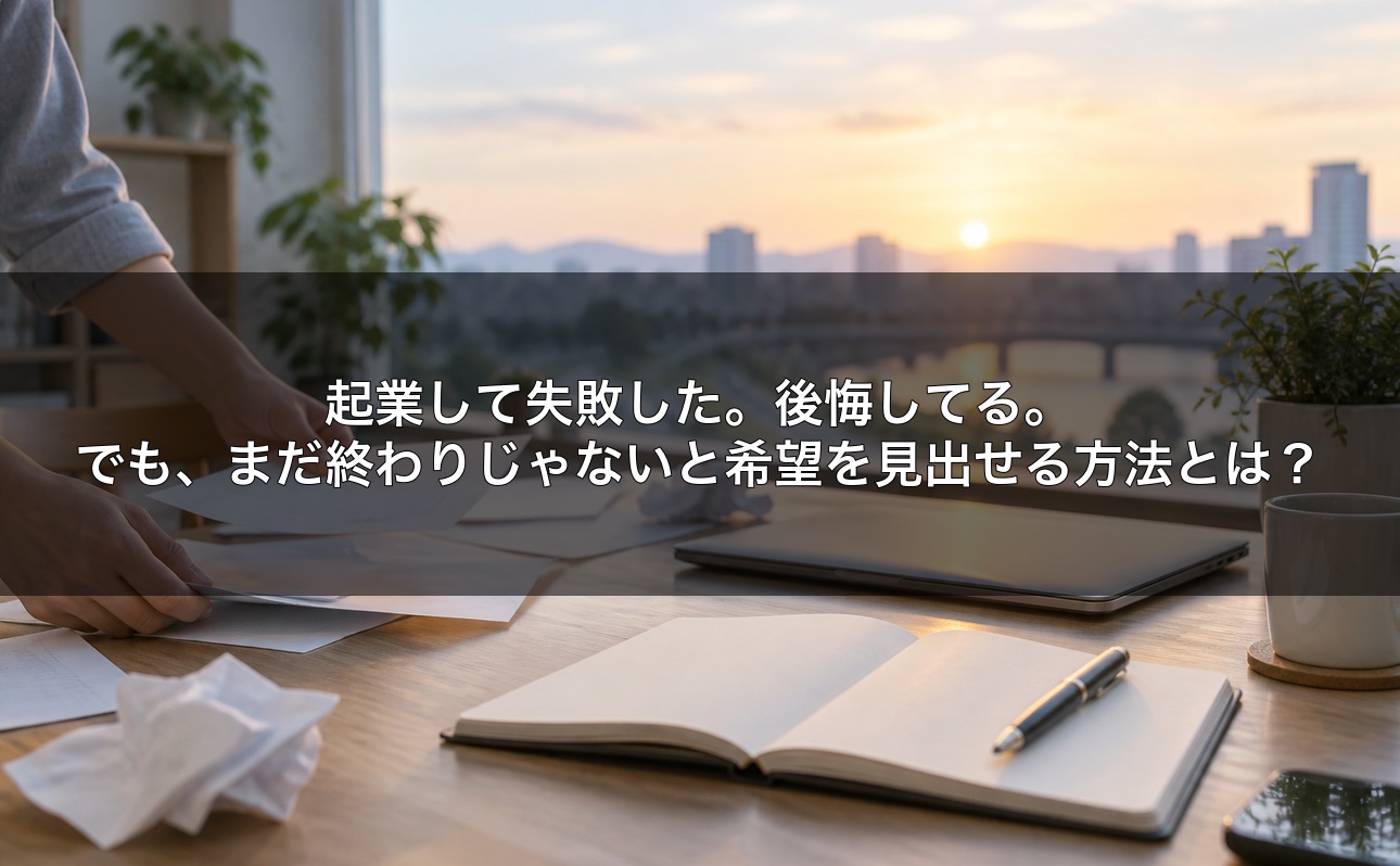 起業して失敗した。後悔してる。でも、まだ終わりじゃないと希望を見出せる方法とは？