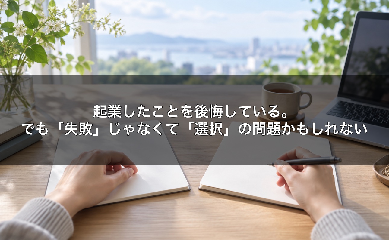 起業したことを後悔している。でも「失敗」じゃなくて「選択」の問題かもしれない