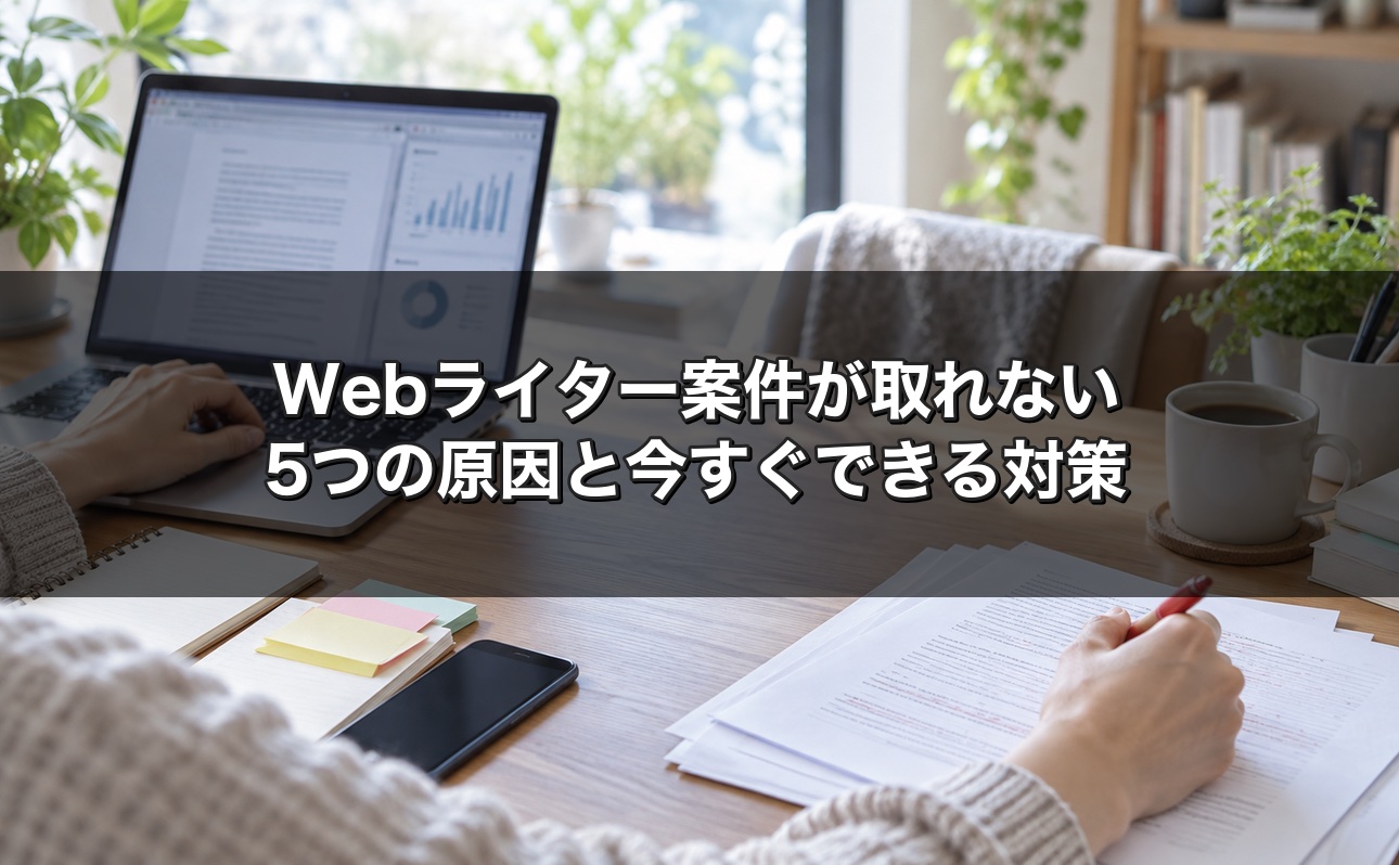 Webライター案件が取れない5つの原因と今すぐできる対策