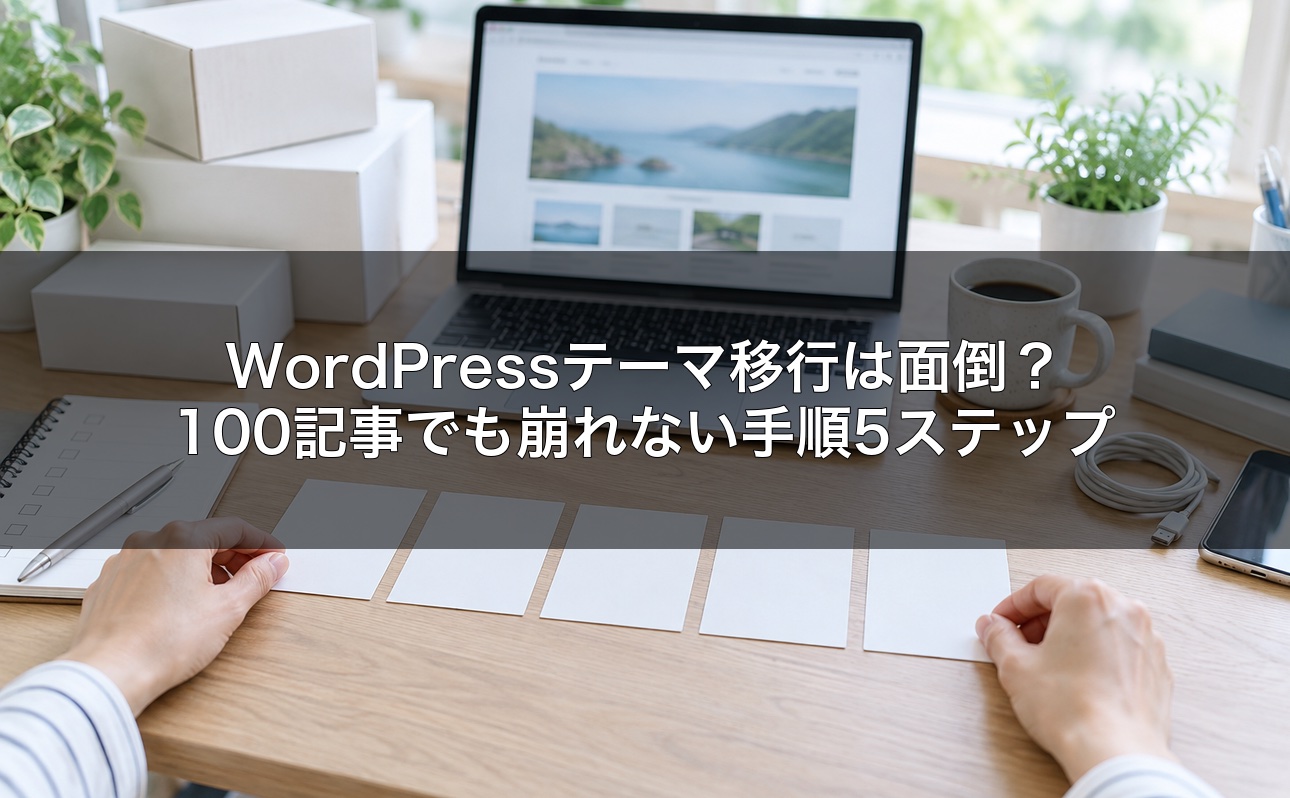 WordPressテーマ移行は面倒？100記事でも崩れない手順5ステップ