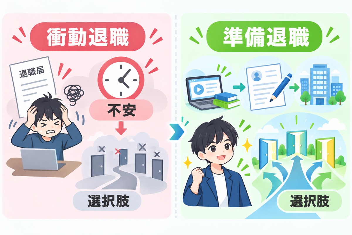 「すぐ辞める」と「準備して辞める」では結果がこれだけ違う