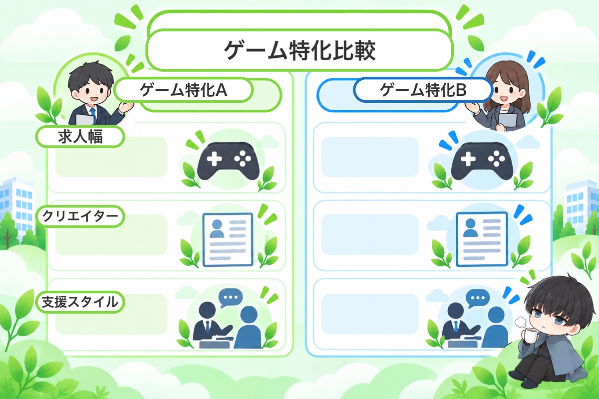 Geeklyとファミキャリはどちらがゲーム転職に向いているか