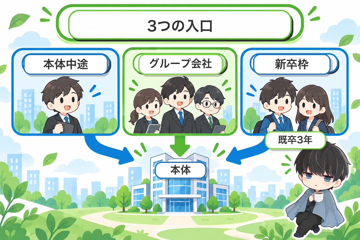 結論：ホリプロ転職の入口は「本体の中途」「グループ会社」「新卒枠（既卒3年まで）」の3つ