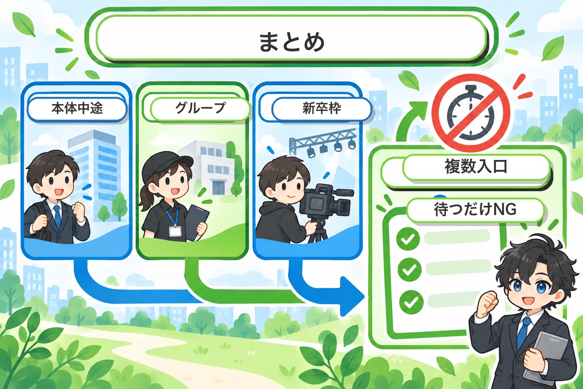 まとめ：ホリプロは3つの入口で狙う。本体求人を待つだけにしない