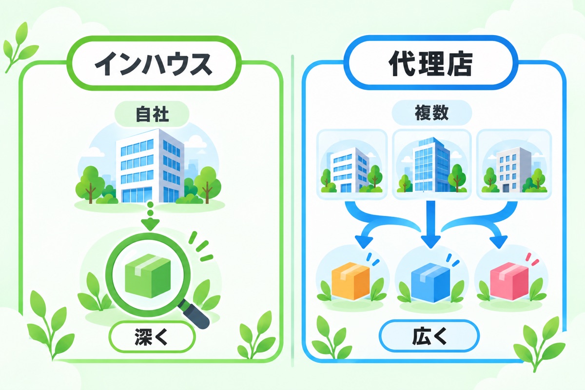 インハウスvs代理店 どちらを選ぶべきか【比較表】