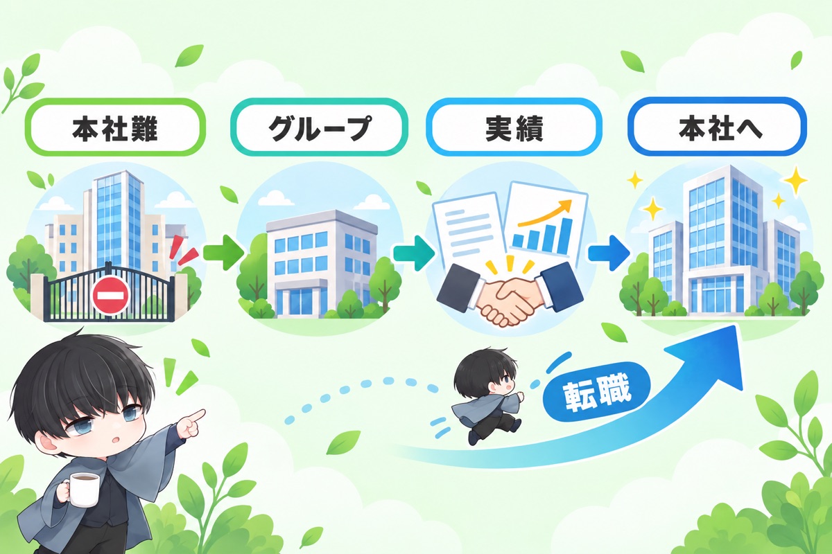 本社が難しい場合のグループ会社経由「ジャンプアップ転職」戦略