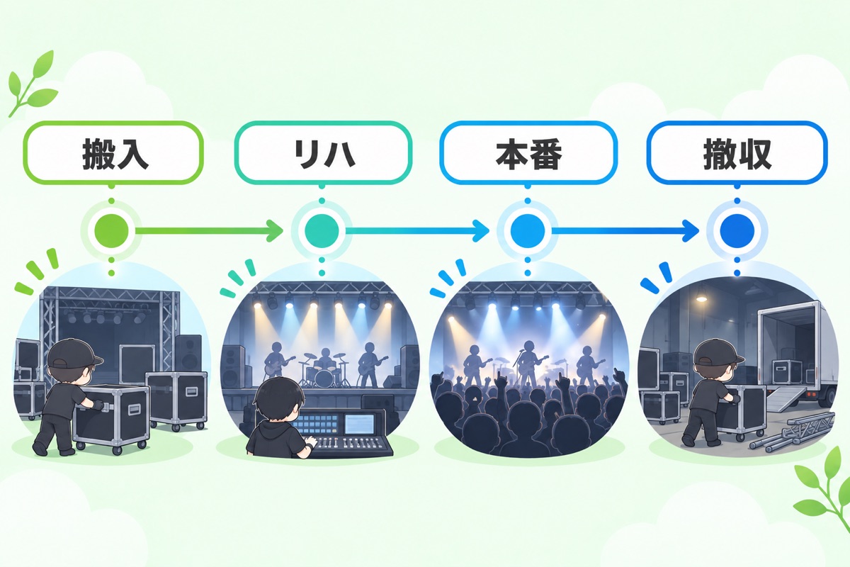 ライブハウスの本番当日 スタッフの1日タイムライン