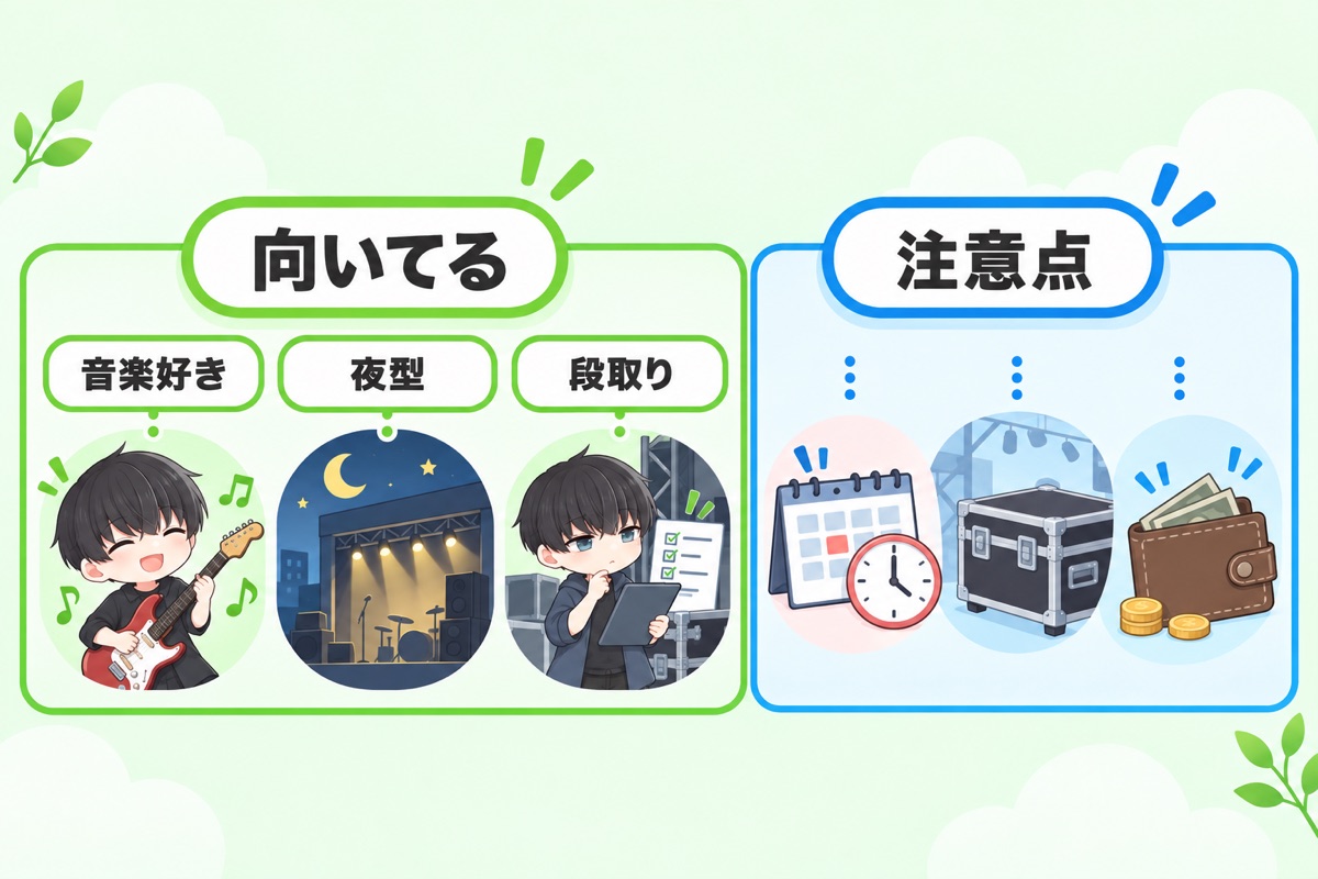 ライブハウスの仕事に向いている人・向いていない人