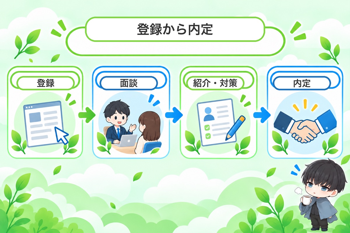 マスメディアン登録から内定までの流れ