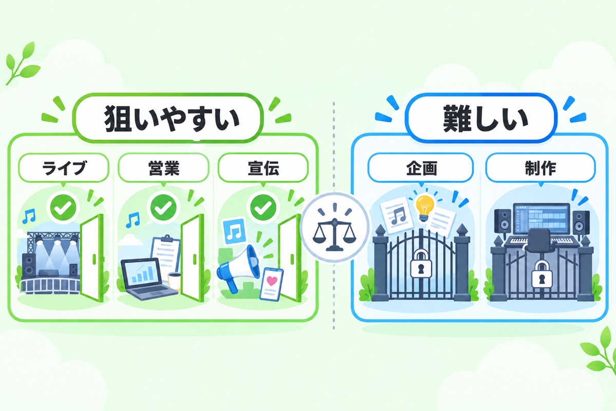 未経験者が狙いやすい職種と難しい職種