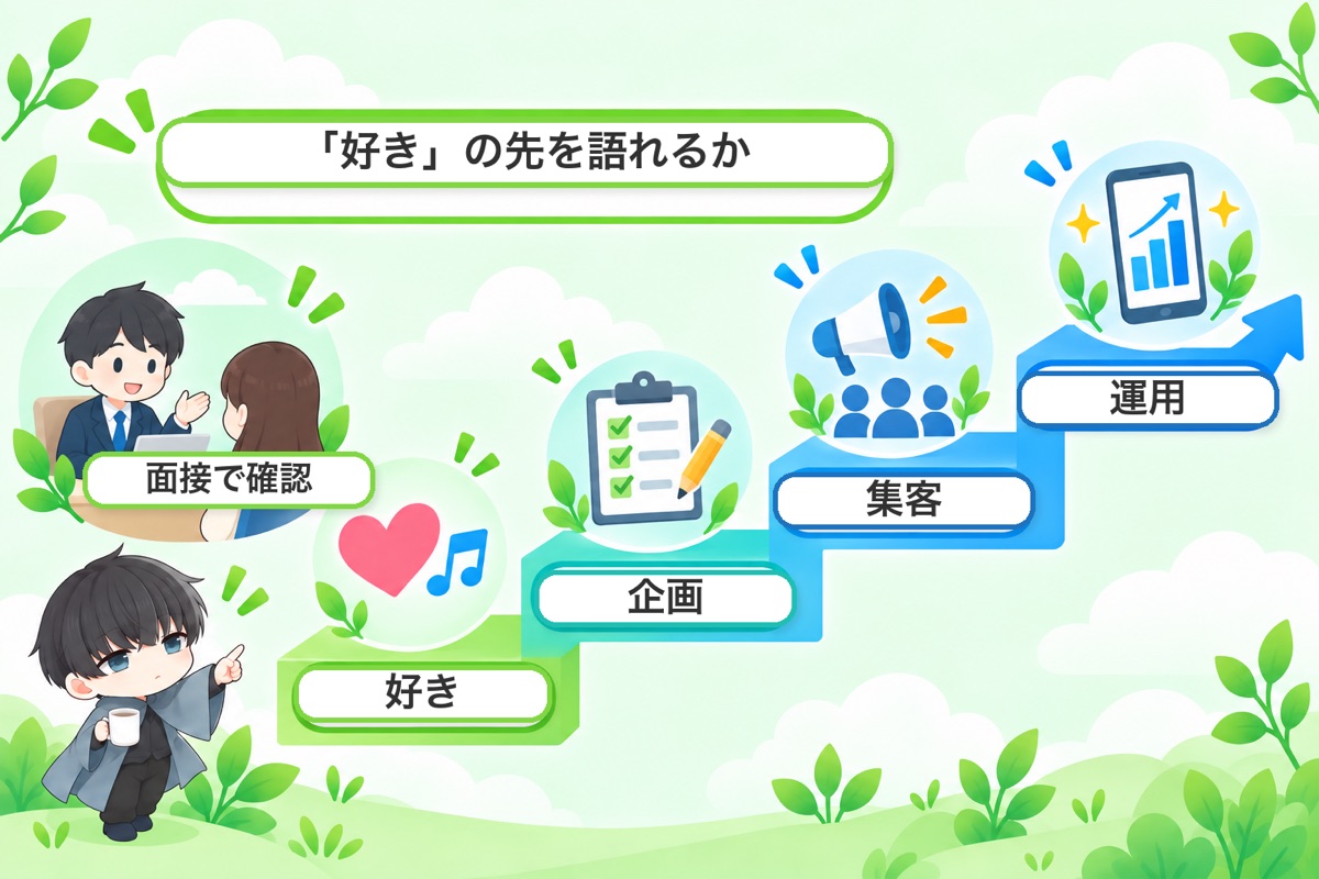 選考で見られていること：「好き」の先を語れるか