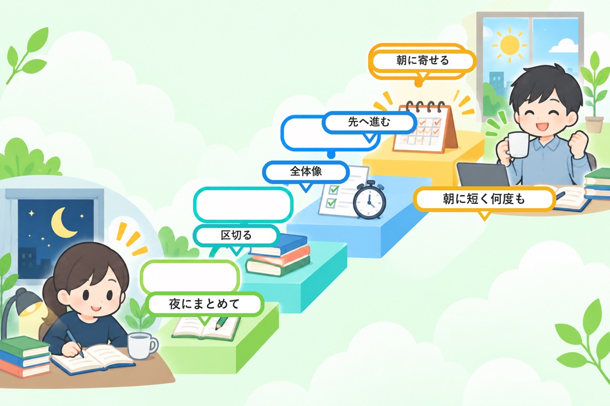 次に学ぶときに、勉強が続く形にしておく