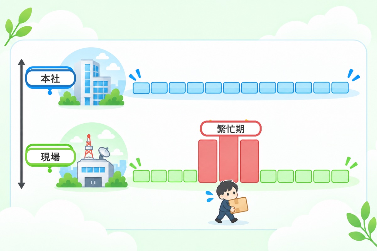 数字に出ない部分:現場職と本社職、繁忙期の働き方