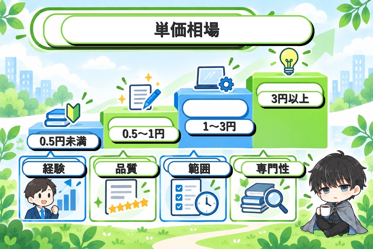 SEOライターの単価相場は0.5円〜3円がひとつの目安