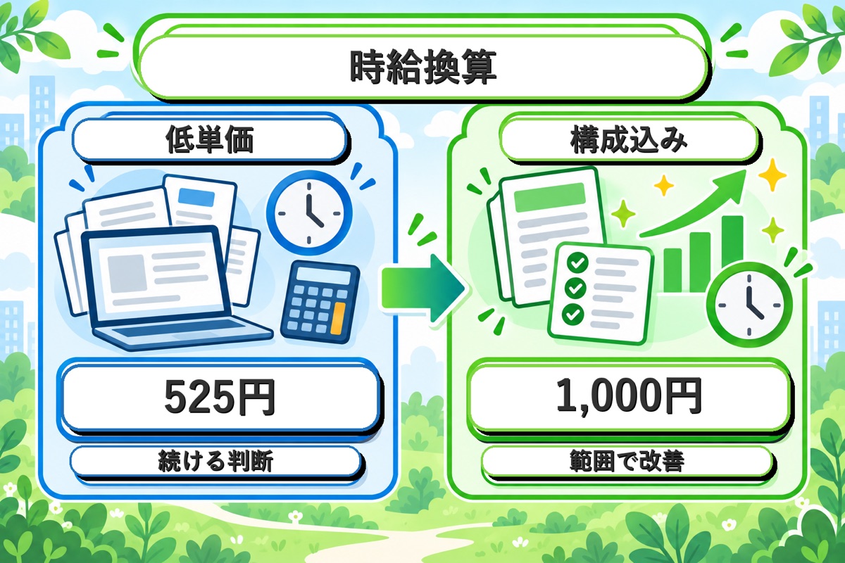 文字単価を時給に換算してみる（続けるかどうかの判断軸）