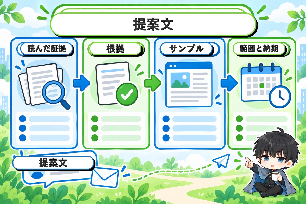 提案文は「相手の記事を読んだ証拠」から書く
