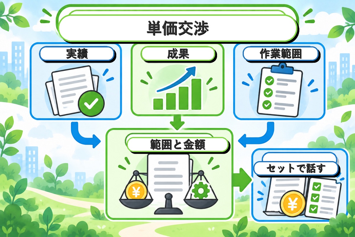 単価交渉は実績と作業範囲で話す