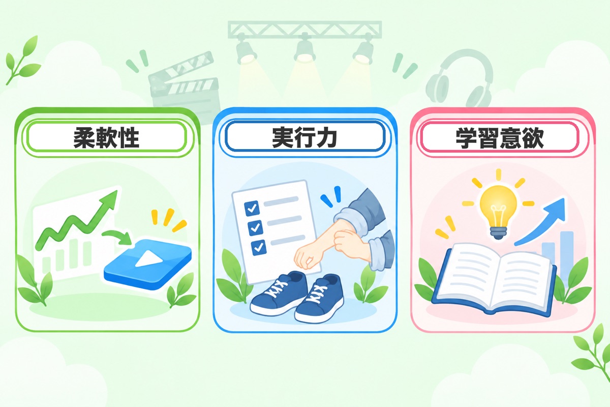 ガクチカ・アルバイト経験から伝わる力（柔軟性・実行力・学習意欲）