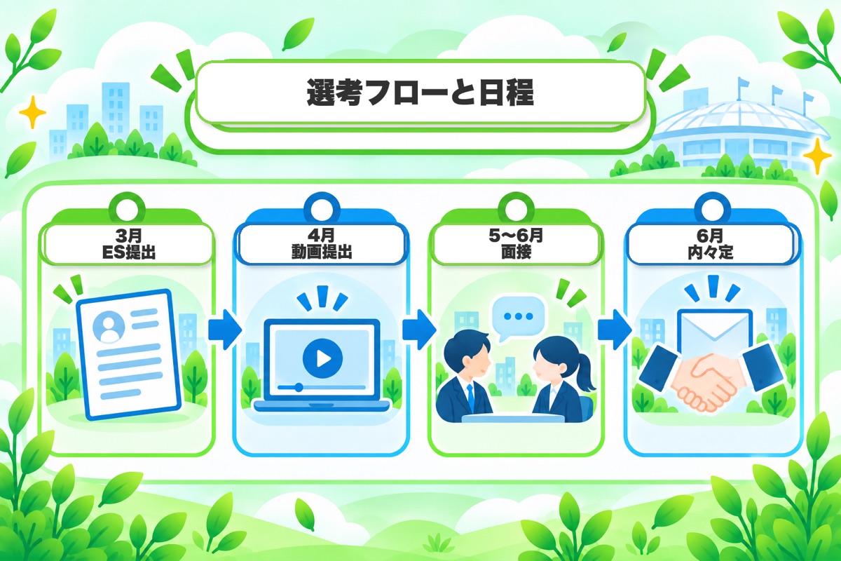 選考フローと日程:3月に出せるかがすべて