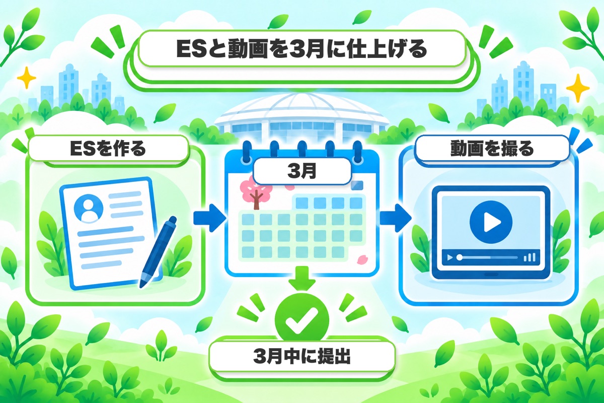 まとめ:3月の1か月に、ESと動画の両方を仕上げて出す