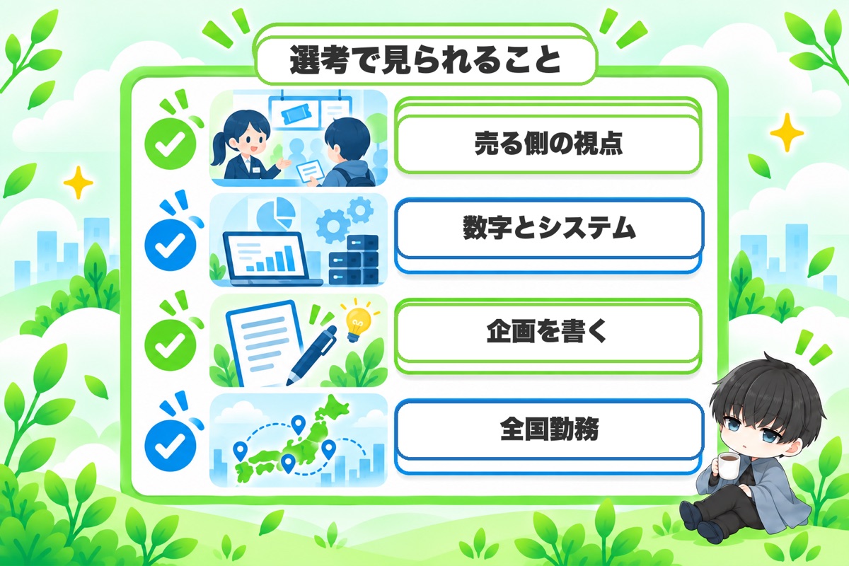 選考で見られること（採用側の目線）