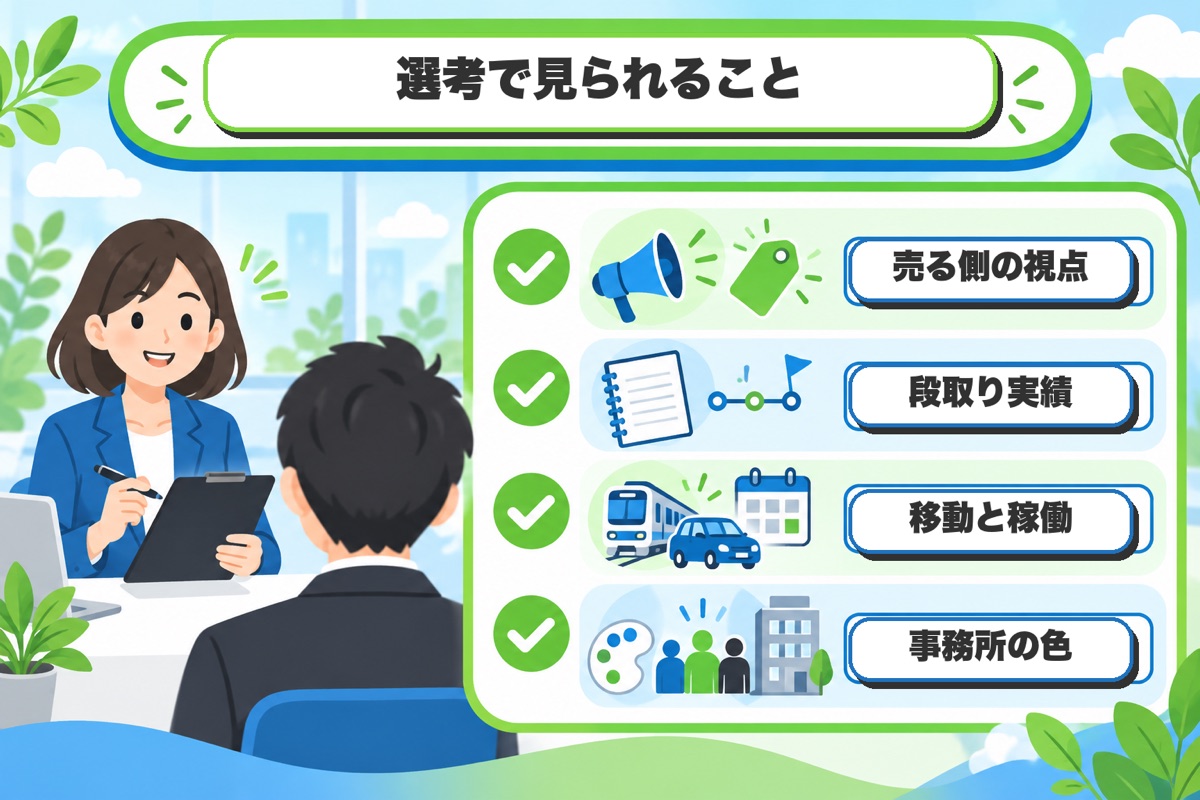 選考で見られること（採用側の目線）