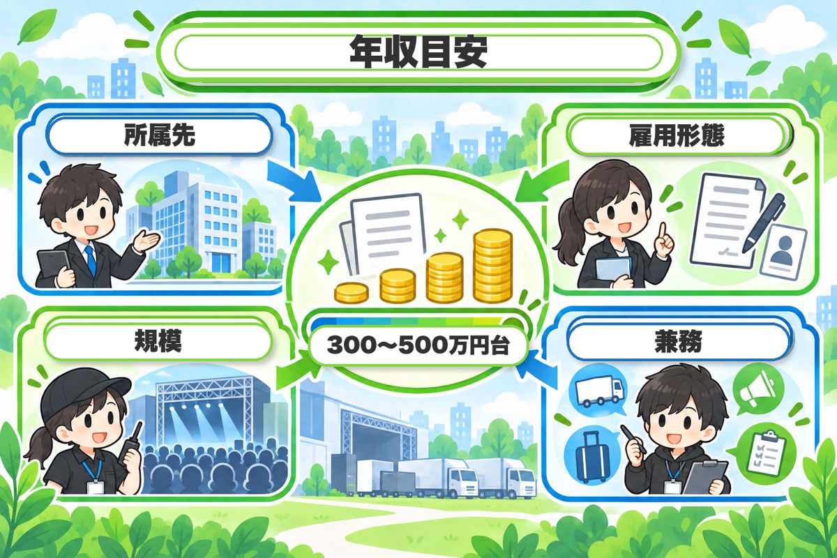 ツアーマネージャーの年収は300万〜500万円台が目安