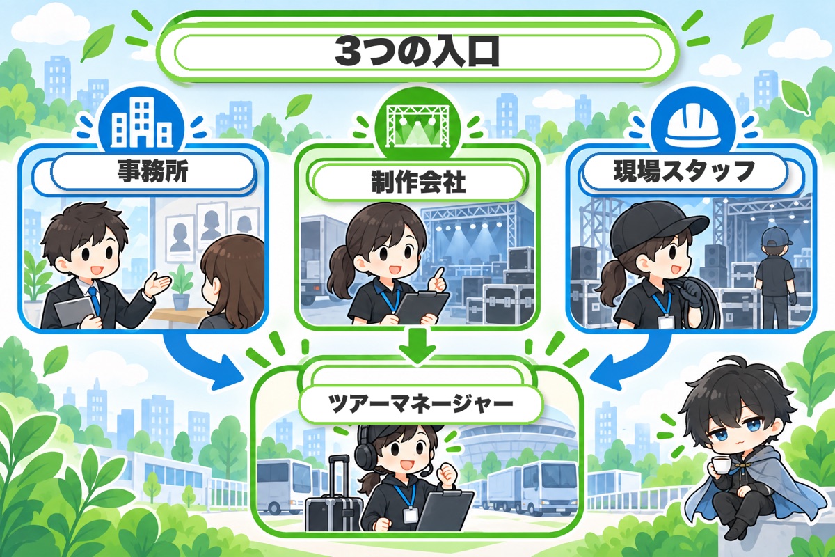 ツアーマネージャーになるには:入口は事務所・制作会社・現場からの3つ