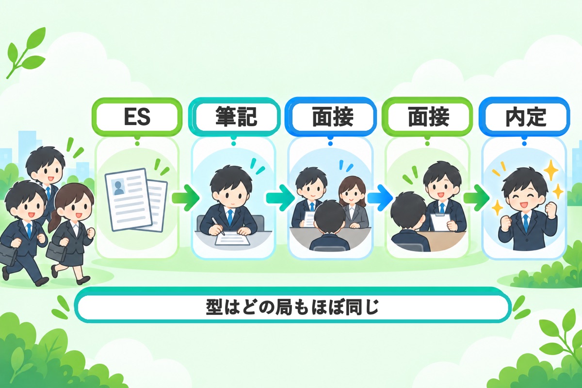 2027年度の新卒採用要項と選考フロー(表)