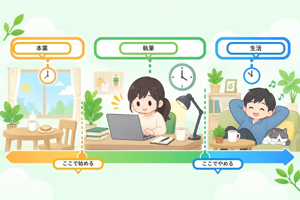 在宅で書き続けるための時間と場所の線引き