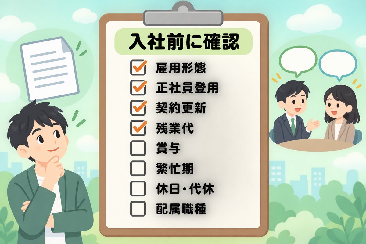 入社前に確かめたいこと(求人票・面接・OB訪問)