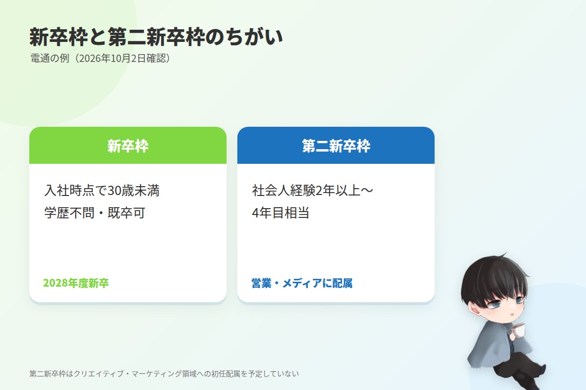 第二新卒として中途採用で入る:公式に枠がある会社と相談先