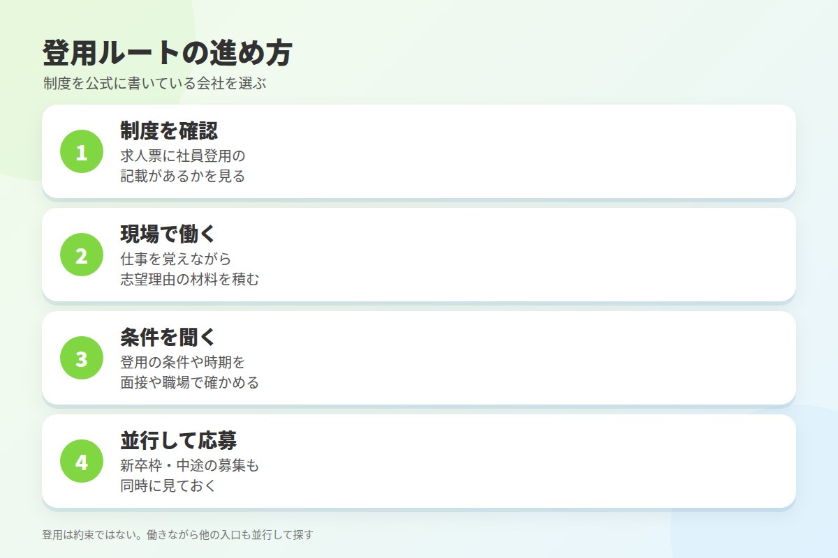 アルバイト・契約社員から正社員を目指すルート