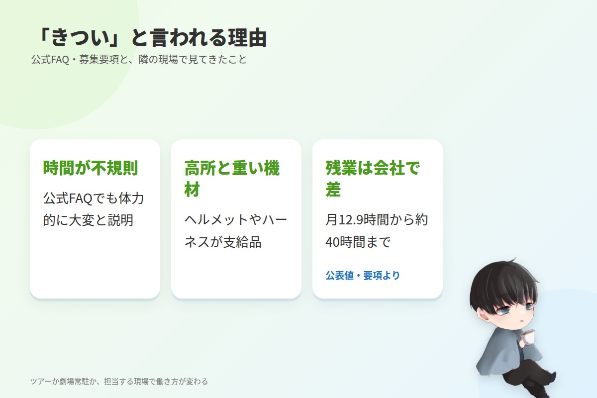 照明の仕事は「きつい」?公式FAQと、同じ現場で見てきたこと
